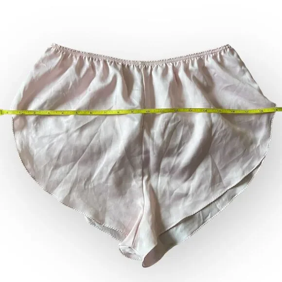 Sears Vintage 70s Pale Pink High Cut Polyester Tap Pants Lingerie Shorts Size M - Picture 7 of 9
